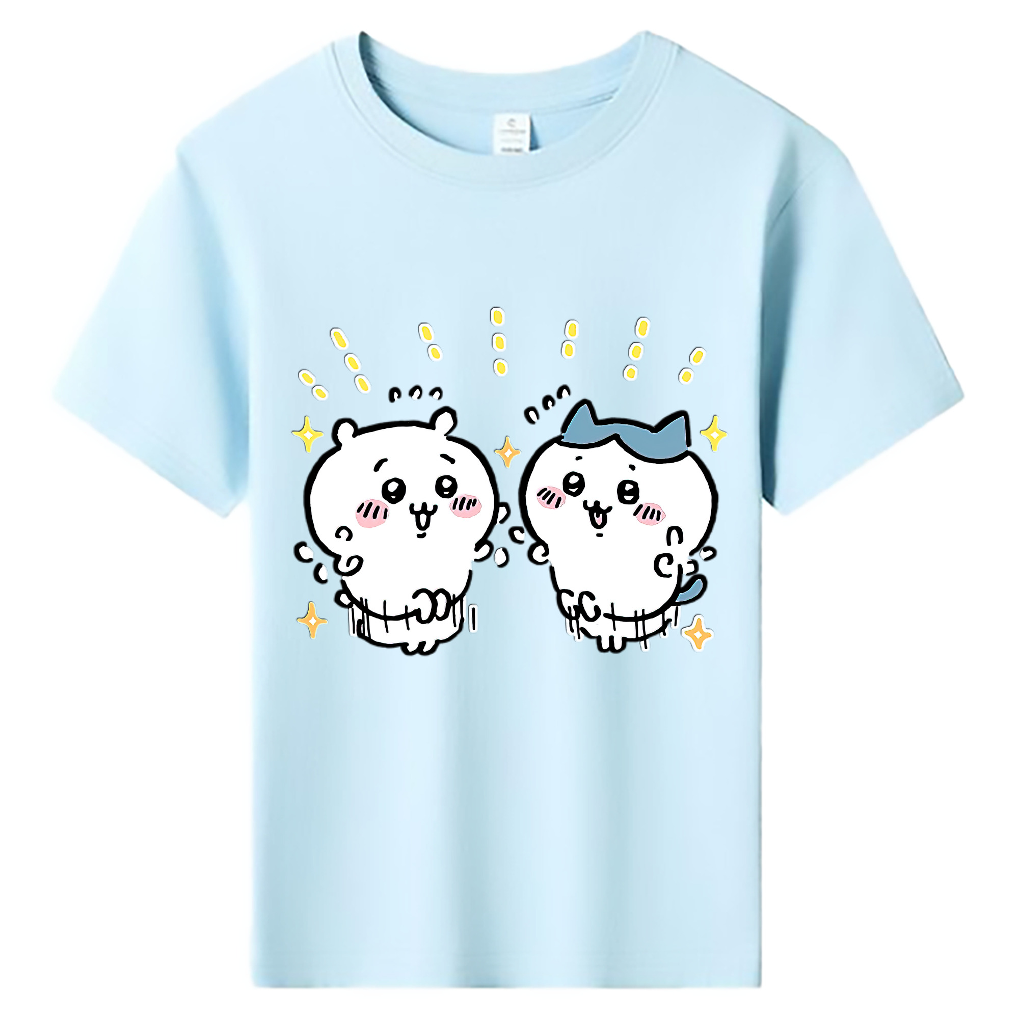 （画像用） ちいかわ ハチワレ Chii-kawa hachiware 綿100％キッズTシャツ（フロントプリント）